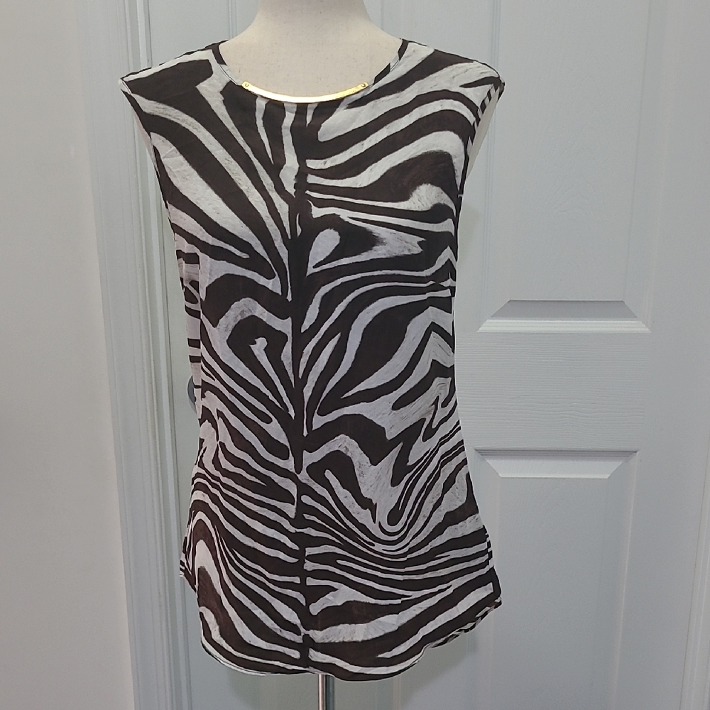 Michael Kors Zebra Print Sleeveless Top